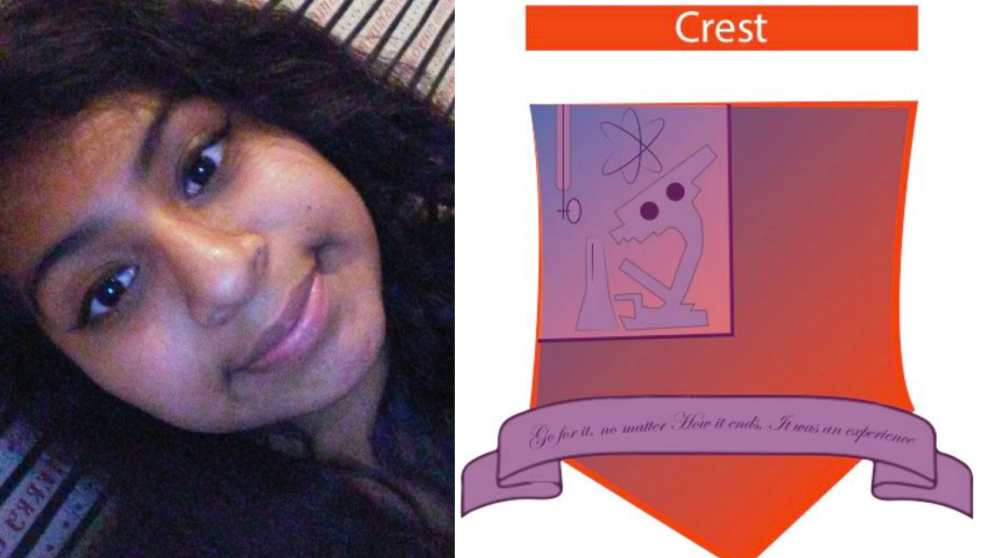 Picture of Inez and her crest